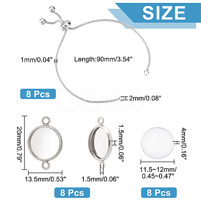 DIY Blank Dome Link Slider Bracelet Making Kit DIY-NB0008-12-1