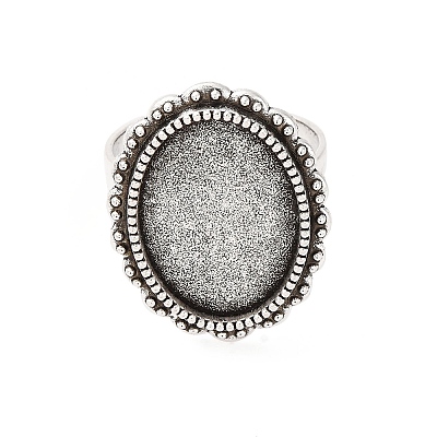 Vintage Adjustable Iron Finger Ring Components Alloy Cabochon Bezel Settings PALLOY-Q300-25AS-NR-1
