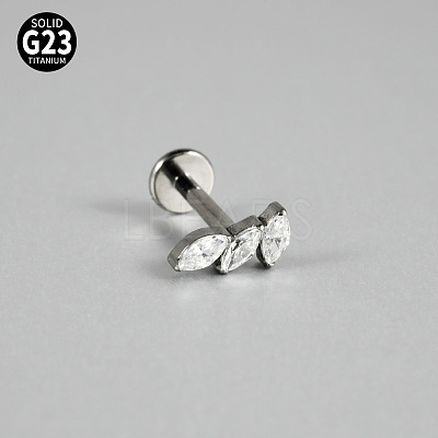 G23 Titanium Micro Pave Cubic Zirconia Cartilage Earrings WG0CACB-09-1