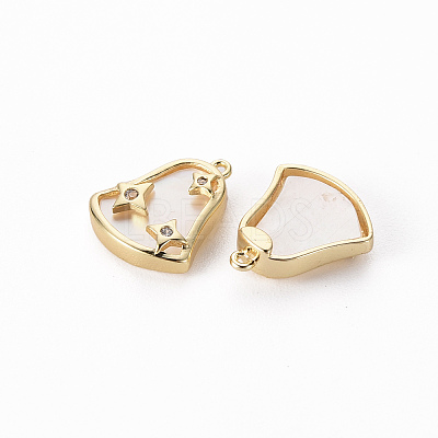 Brass Micro Pave Clear Cubic Zirconia Charms KK-Q765-027-NF-1