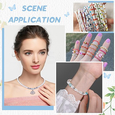 2 Rolls 2 Colors Flat Elastic Crystal String EW-SC0001-04-1