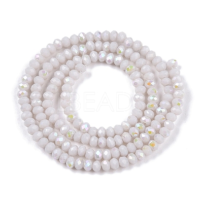 Electroplate Opaque Solid Color Glass Beads Strands EGLA-A044-P1mm-L19-1