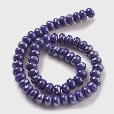 Glazed Porcelain Rondelle Beads PORC-Q001-01E-1