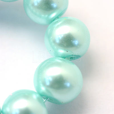 Baking Paint Pearlized Glass Pearl Round Bead Strands X-HY-Q003-6mm-45-1