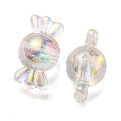 UV Plating Rainbow Iridescent Acrylic Beads PACR-E001-01H-1