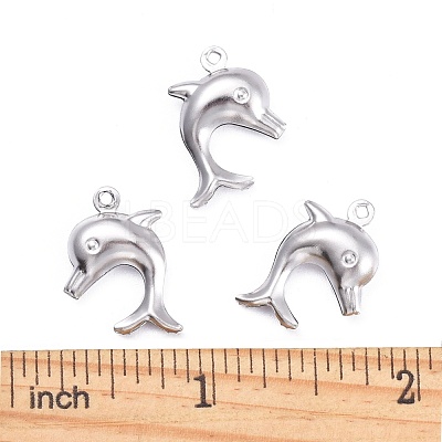 Tarnish Resistant Dolphin 304 Stainless Steel Pendants STAS-I045-29-1