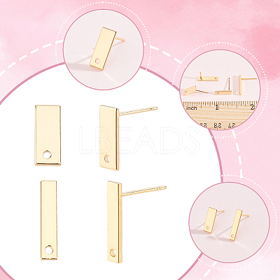 40Pcs 2 Styles Brass Stud Earrings Findings EJEW-BBC0002-30-1