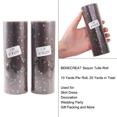 Heart Glitter Sequin Deco Mesh Ribbons OCOR-BC0007-26-1