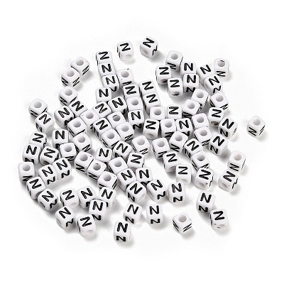 Opaque Acrylic Beads OACR-S076-01N-1