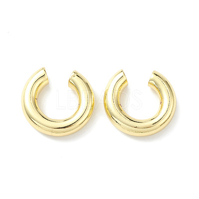 Rack Plating Brass Ring Cuff Earrings for Women EJEW-H135-01G-02-1
