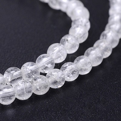 Natural Quartz Crystal Round Beads Strands G-J303-01-8mm-1