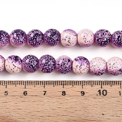 Transparent Baking Paint Glass Beads Strands DGLA-N009-10mm-04-1