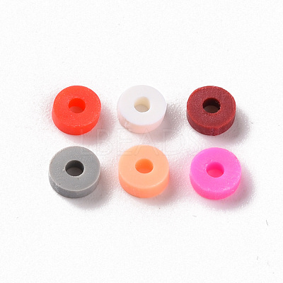 Handmade Polymer Clay Beads Strands CLAY-R089-4mm-T05C-1