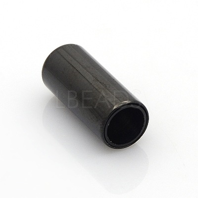 304 Stainless Steel Smooth Surface Magnetic Clasps with Glue-in Ends Fit 6mm Cords STAS-O042-C-15-1