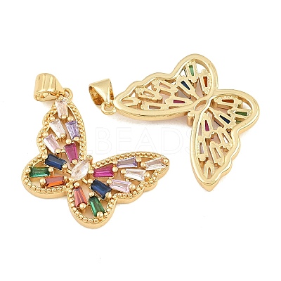 Brass Micro Pave Cubic Zirconia Pendants CU-CBA908F-05G-09-1