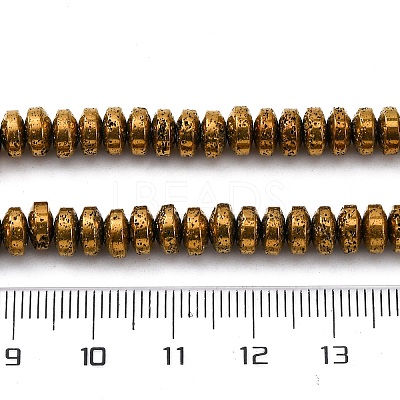 Electroplated Natural Lava Rock Beads Strands G-A256-E01-01F-1