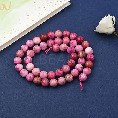 Natural Gemstone Hemimorphite Round Beads Strands G-L145-8mm-02-1