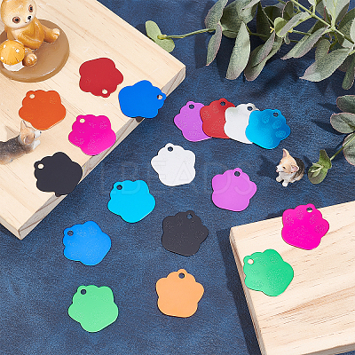 18Pcs 9 Colors Aluminum Alloy Pendants ALUM-AR0001-02-1