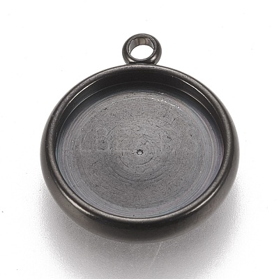 304 Stainless Steel Pendant Cabochon Settings STAS-K202-03E-B-1