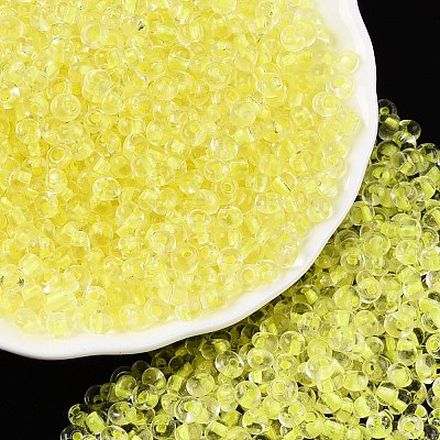 6/0 Inside Colours Transparent Glass Seed Beads SEED-T007-07C-1