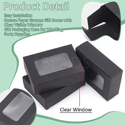 Rectangle Folding Paper Storage Boxes CON-WH0106-01A-03-1