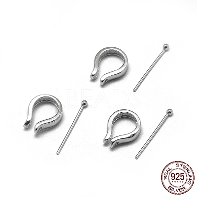Anti-Tarnish Rhodium Plated 925 Sterling Silver Pendant Bails STER-L057-081A-P-1