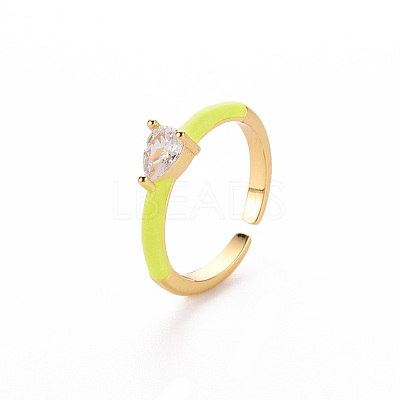 Brass Enamel Cuff Rings RJEW-T016-27J-NF-1