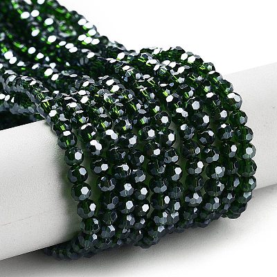 Electroplate Transparent Glass Beads Strands EGLA-A035-T3mm-A10-1