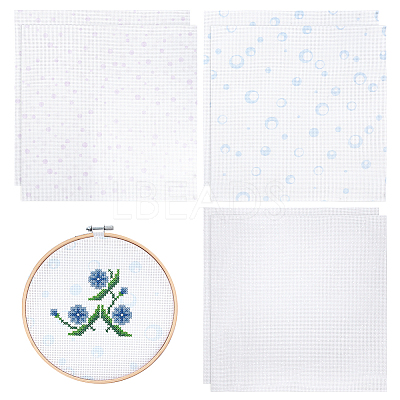 6Pcs 3 Colors 11CT Cross Stitch Fabric Sheets AJEW-PH0006-56-1