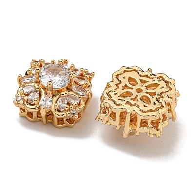 Brass Micro Pave Cubic Zirconia Beads KK-U037-03G-02-1
