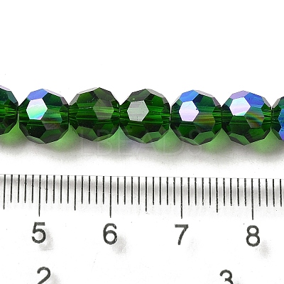 Electroplate Transparent Glass Beads Strands EGLA-A035-T8mm-L10-1