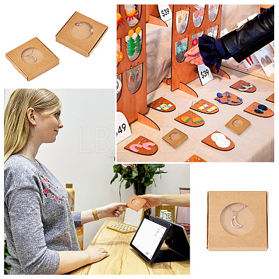 Square Kraft Paper Jewelry Storage Boxes CON-TAC0001-04C-1