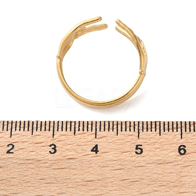 304 Stainless Steel Rock & Roll Hand Gesture Cuff Rings for Women Men RJEW-B118-02G-1