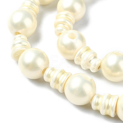 Shell Pearl 3-Hole Guru Beads Strands G-K149-53A-1