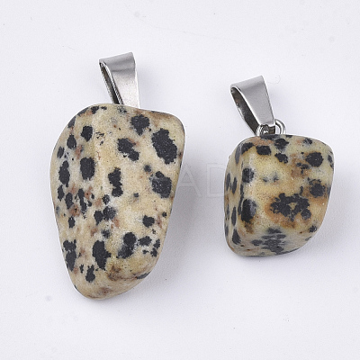 Natural Dalmatian Jasper Pendants G-Q996-08-1