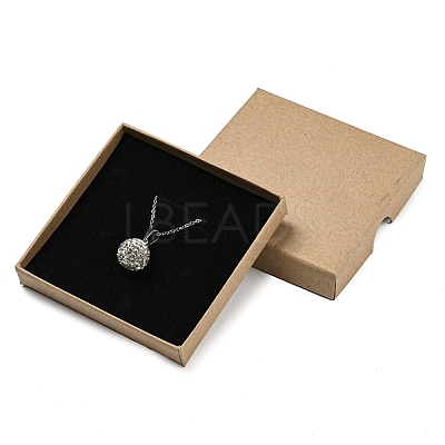 Square Cardboard Kraft Paper Jewelry Box LS-CON-D014-01C-01-1