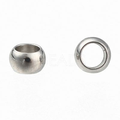 Non-Tarnish 304 Stainless Steel Crimp Beads X-STAS-R065-31-1