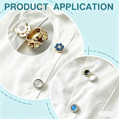 Flat Round Brass Button Covers Settings KK-WH0079-193B-KCG-1