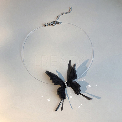 Butterfly Gauze Crystal Rhinestone Choker Necklaces FS-WG41A31-02-1