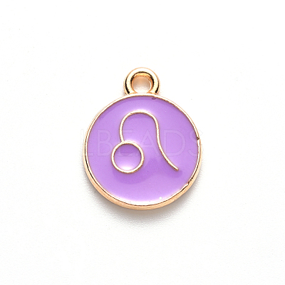 Alloy Enamel Pendants ENAM-S124-01B-01G-1
