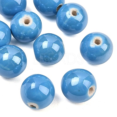 Glazed Porcelain Beads PORC-D001-18mm-12-1