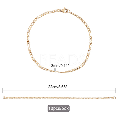 304 Stainless Steel Figaro Chain Necklaces STAS-UN0017-37G-1