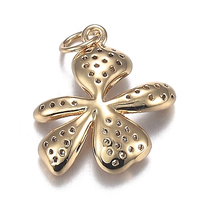 Brass Micro Clear Cubic Zirconia Pendants ZIRC-F120-043G-1
