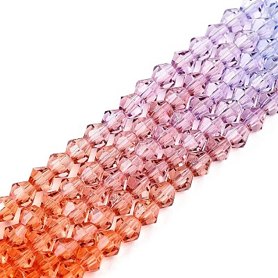 Gradient Color Baking Paint Glass Bead Strands X1-DGLA-A039-T6mm-A015-1
