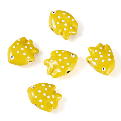 5Pcs Handmade Porcelain Beads PORC-TADJ0001-05C-1