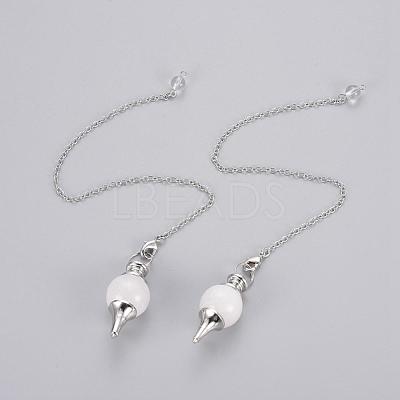 Natural Crystal Sphere Dowsing Pendulums X-BJEW-E292-A10-1