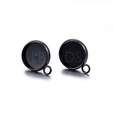 304 Stainless Steel Stud Earring Settings LS-STAS-H467-08B-16mm-1