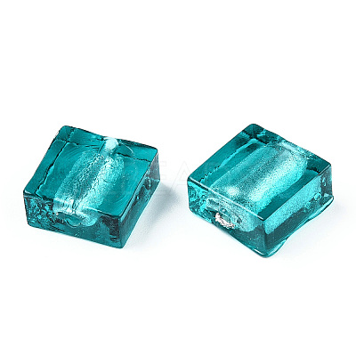 Handmade Silver Foil Lampwork Beads X-FOIL-S006-12x12mm-04-1