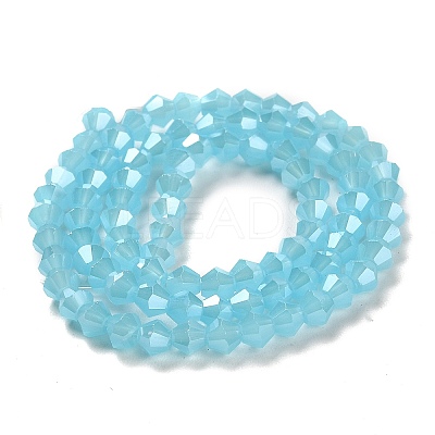 Imitation Jade Electroplate Glass Beads Strands GLAA-F029-J4mm-C03-1