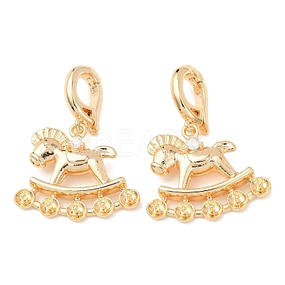 Brass Micro Pave Cubic Zirconia Peg Bails KK-A279-07G-1